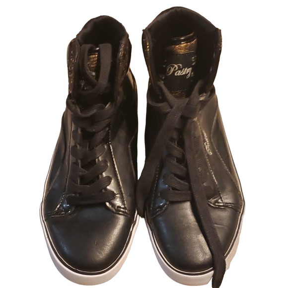 Pastry Shoes - Pastry Sire- Premium Black Leather Sneakers Sz 8